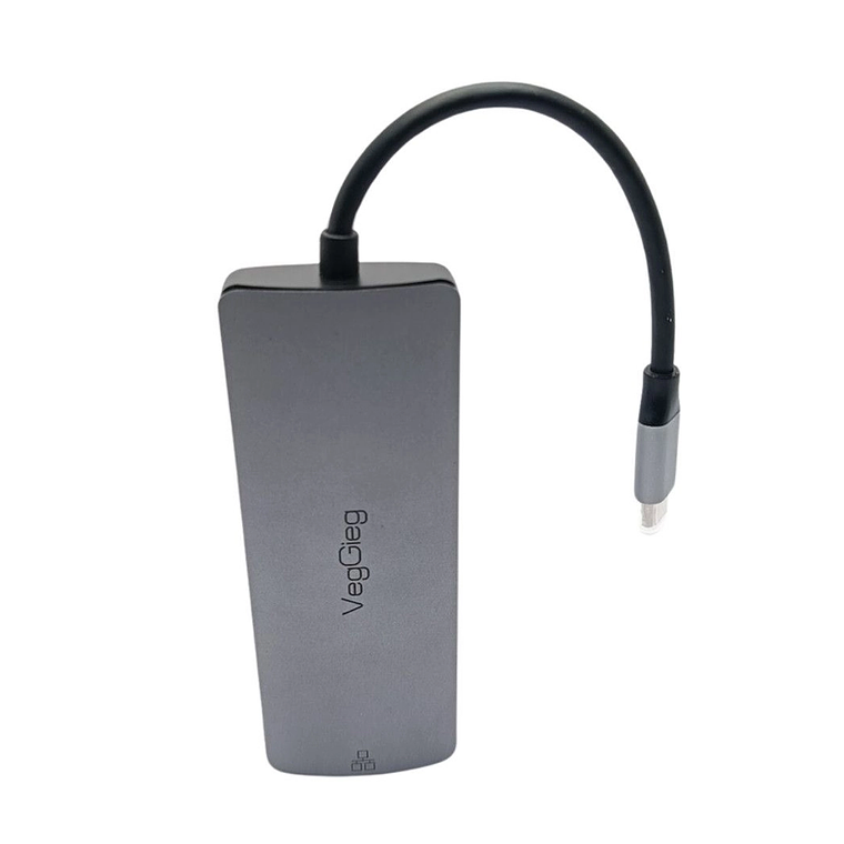 Adaptador USB Tipo-C 10 en 1 HDMI 4K + USB 3.0 + PD + RJ45 VegGieg V-TC10R 4