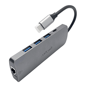 Adaptador USB Tipo-C 10 en 1 HDMI 4K + USB 3.0 + PD + RJ45 VegGieg V-TC10R