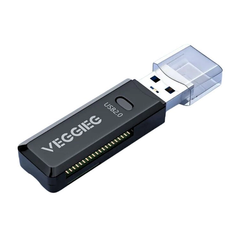 Lector de Tarjetas SD + TF USB 2.0 2 en 1 VegGieg V-C202 2
