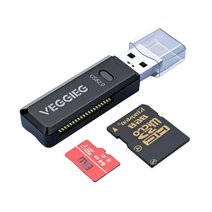 Lector de Tarjetas SD + TF USB 2.0 2 en 1 VegGieg V-C202