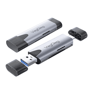 Lector de Tarjetas SD/TF USB 3.0 + Tipo-C 2 en 1 VegGieg V-C305