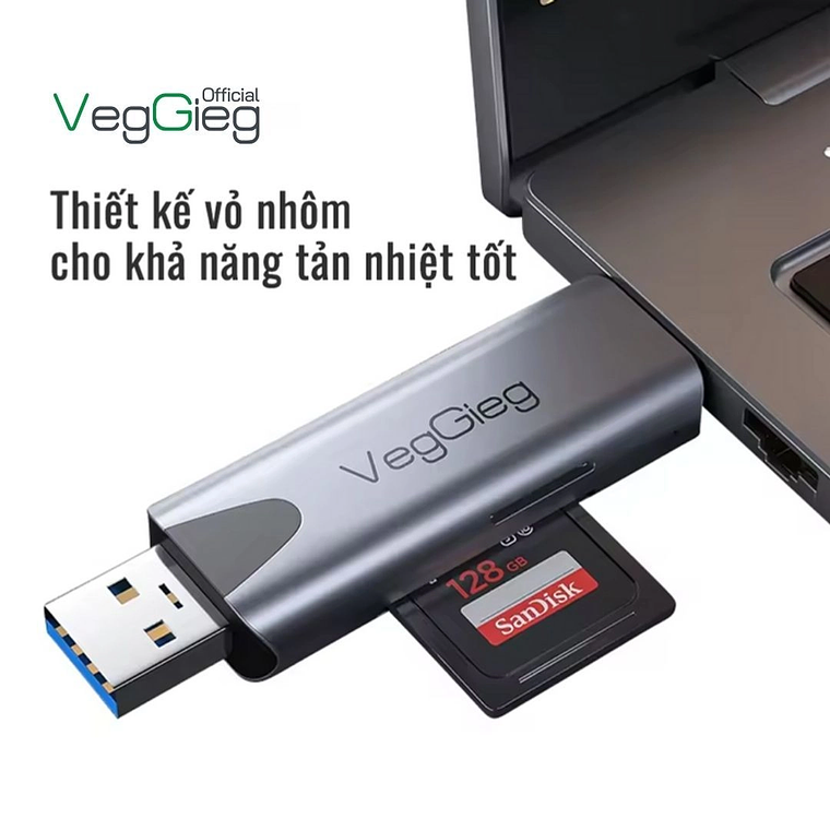 Lector de Tarjetas SD/TF USB 3.0 + Tipo-C 2 en 1 VegGieg V-C305 4