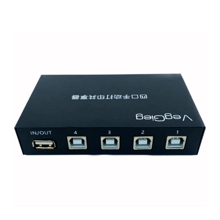 Concentrador USB 4 Puertos para Compartir Impresora VegGieg V-F402 2