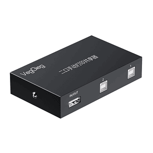 Divisor de impresora USB 1 a 2 con botón VegGieg V-F401