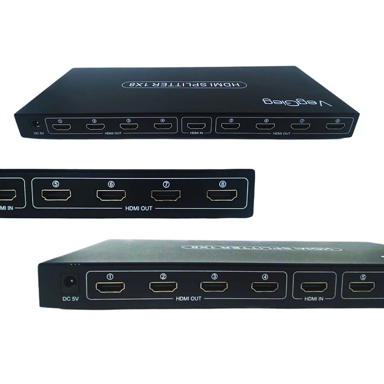 Splitter HDMI 1x8 4K con soporte 3D VegGieg V-HD08 3