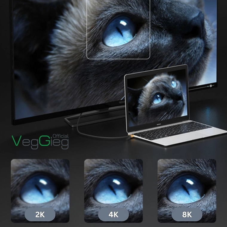 Cable HDMI 2.1 8K 60Hz / 4K 144Hz VegGieg V-H503 – Ultra Alta Definición 6
