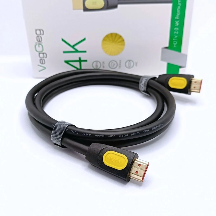 Cable HDMI 2.0 4K 60Hz VegGieg – Alta Definición y Conectores Dorado 5