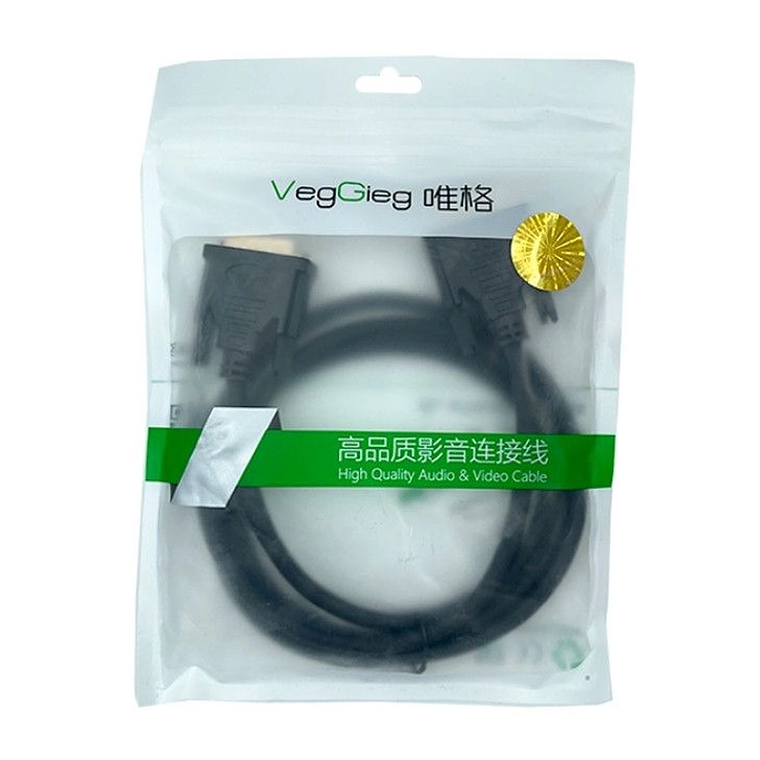 Cable DVI 24+1 Full HD 1080p 60Hz VegGieg – Conectores Dorados y Cobre OFC 4