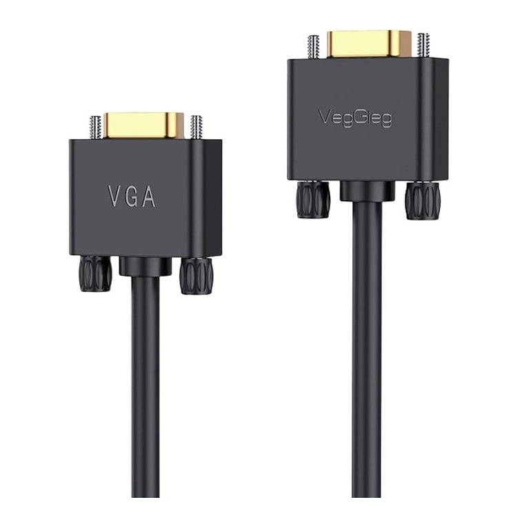 Cable VGA 3+6 Macho V2 Full HD 1920x1080 con Núcleo de Ferrita y Conectores Chapados en Oro 1