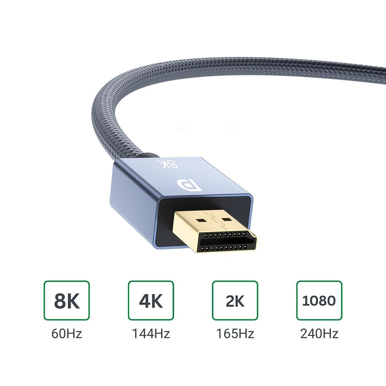 Cable DisplayPort 1.4 8K 240 Hz Veggieg con HDR y Conectores Chapados en Oro  3