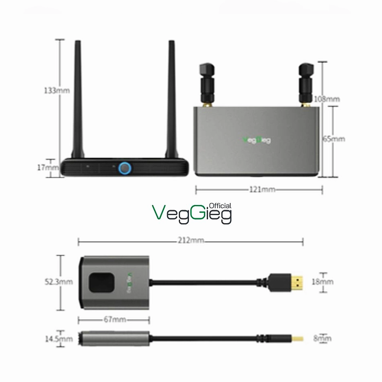 Transmisor y receptor HDMI VGA inalámbrico 1080p VegGieg V-Z5 3