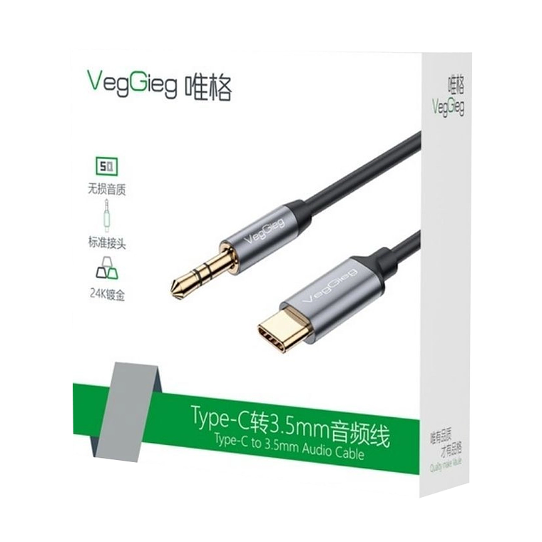 Cable de audio USB-C a 3,5 mm con micrófono VegGieg V-A600 2