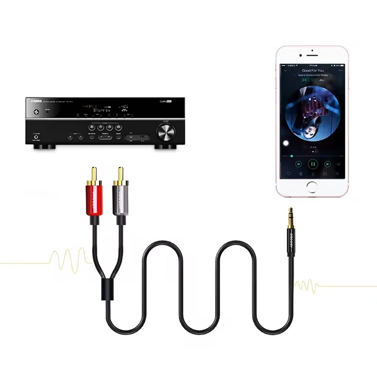 Cable de audio 3,5 mm a 2 RCA VegGieg V-A402 3