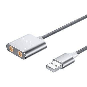 Adaptador de audio y micrófono USB a 3,5 mm VegGieg V-K103