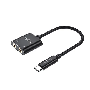 Adaptador Audio USB-C a 3.5mm + Mic VegGieg V-K105 | Tarjeta de Sonido Externa | Laptop / Android