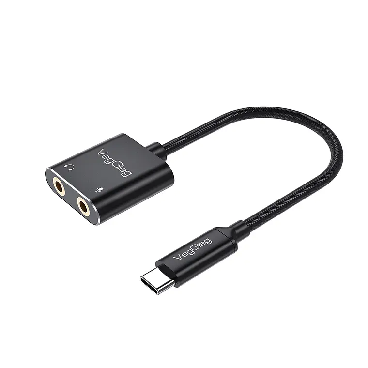 Adaptador Audio USB-C a 3.5mm + Mic VegGieg V-K105 | Tarjeta de Sonido Externa | Laptop / Android 1