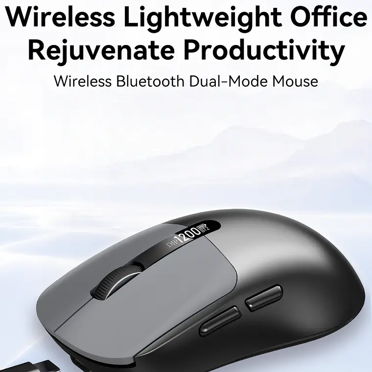 Mouse Inalámbrico VegGieg G900 | Bluetooth + 2.4 GHz | 3600 DPI | Pantalla Digital | Recargable 6