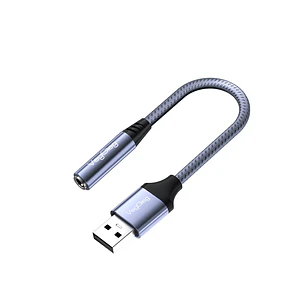 Tarjeta De Sonido Externa Usb Veggieg V-k203  Usb-a A Jack