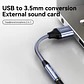 Tarjeta De Sonido Externa Usb Veggieg V-k203  Usb-a A Jack - Miniatura 3