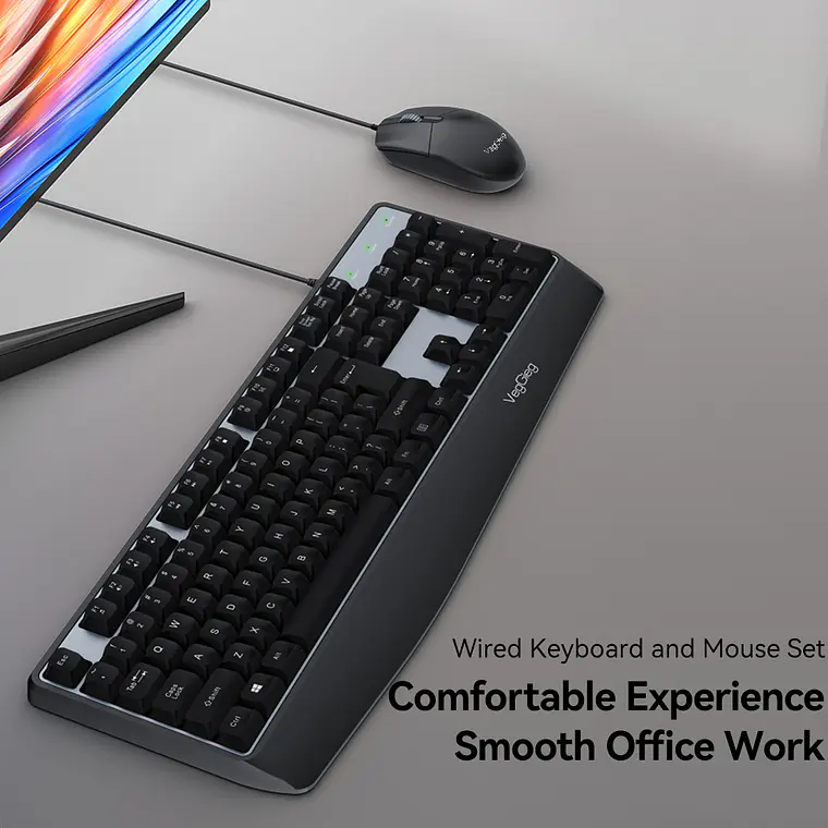 Kit Teclado Y Mouse Veggieg Mk500 Alámbrico Usb Para Oficina 2