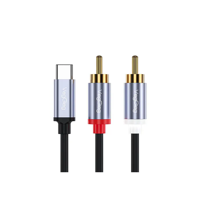Cable Usb-c A 2 Rca Veggieg A622 3 Metros Para Audio 1