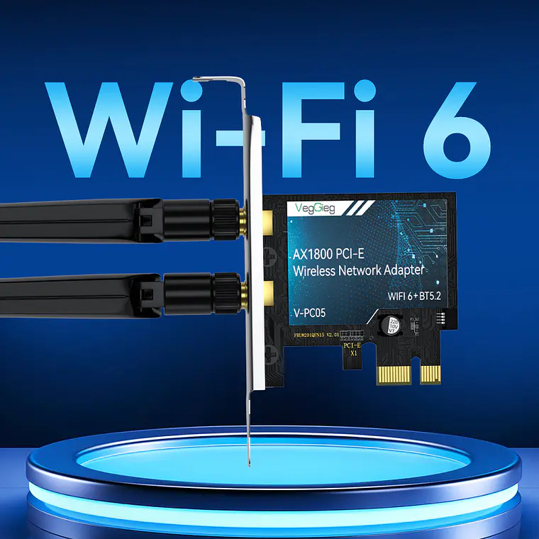 Tarjeta Red Pci-e Inalámbrica Wifi 5 + Bluetooth 4.2 Veggieg 3