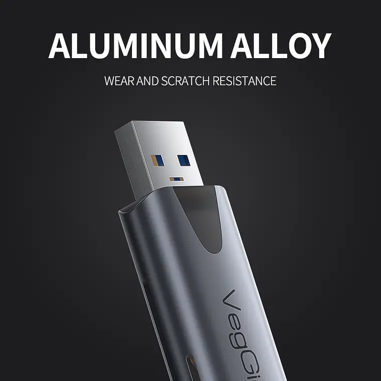 Lector De Tarjetas Sd Micro Sd 2 En 1 Usb-c Usb 3.0 Veggieg 9
