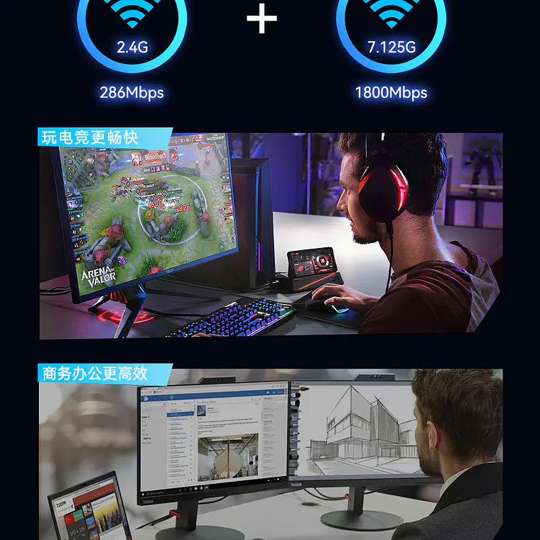 Tarjeta Red Pci-e Inalámbrica Wifi 5 + Bluetooth 4.2 Veggieg 6