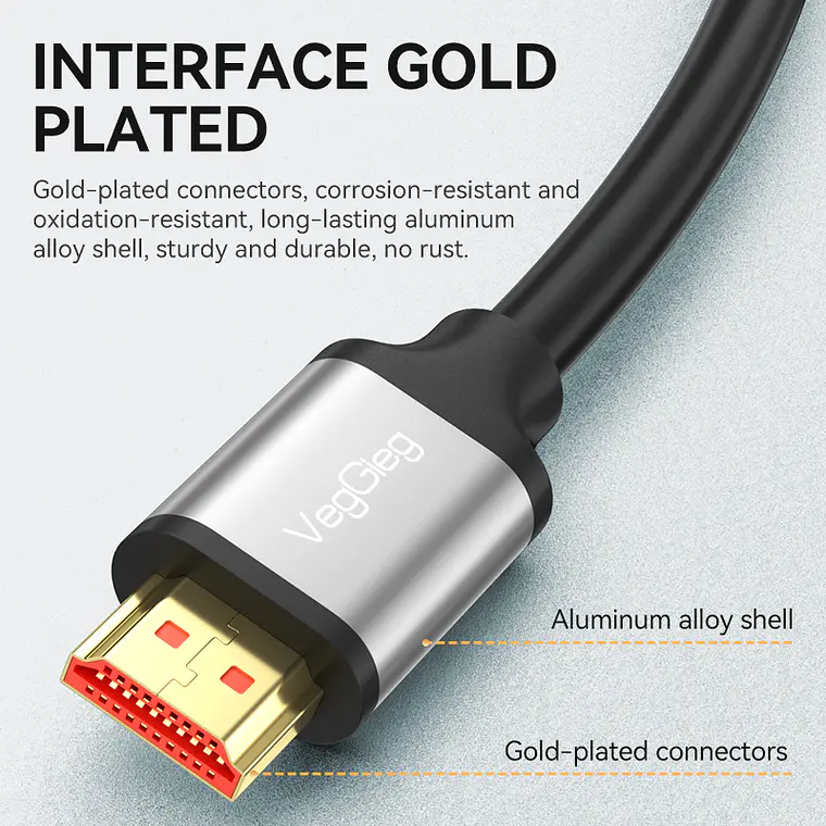 Cable HDMI Veggieg 4K 60Hz V2.0 para TV, Monitor y Consolas 6