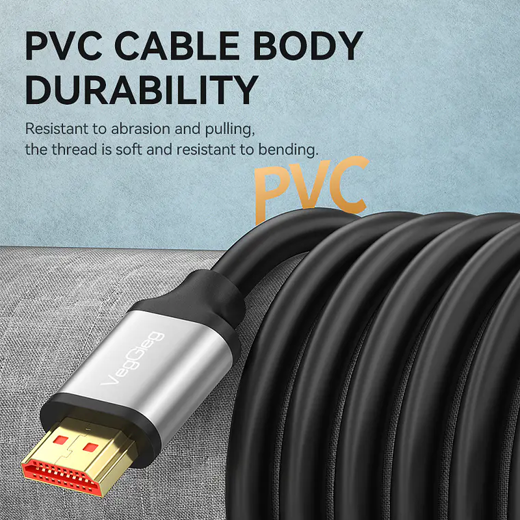 Cable HDMI Veggieg 4K 60Hz V2.0 para TV, Monitor y Consolas 7