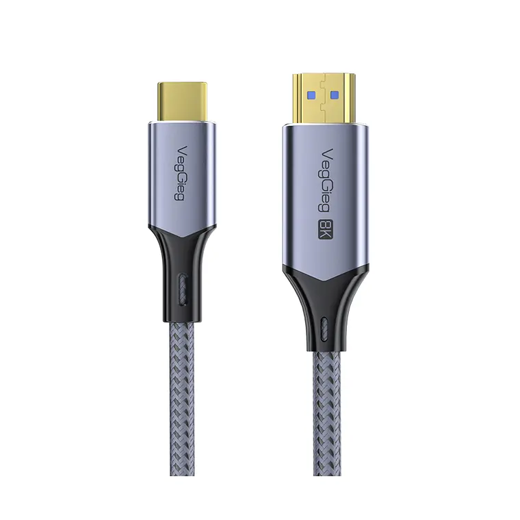 Cable Adaptador Veggieg V2.1 Tipo C A Hdmi 8k 60hz 4k 120hz 2k 240hz Hdr 48gbps 48gbps Compatible Thunderbolt 3 Monitor Tv Proyector Notebook Tablet Mac 1