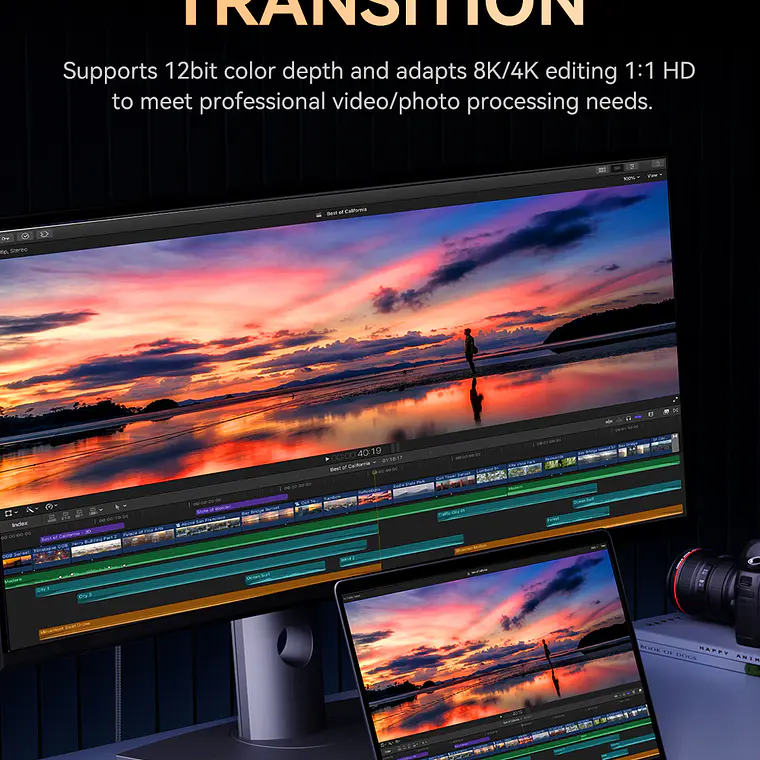 Cable Adaptador Veggieg V2.1 Tipo C A Hdmi 8k 60hz 4k 120hz 2k 240hz Hdr 48gbps 48gbps Compatible Thunderbolt 3 Monitor Tv Proyector Notebook Tablet Mac 8