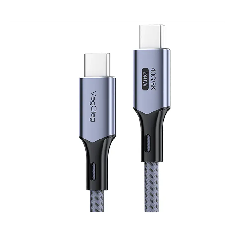 VegGieg Thunderbolt 4 – Cable USB-C 40Gbps con soporte 8K y carga rápida 240W 1