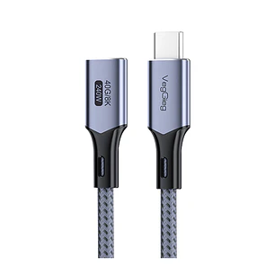 Cable Extensión USB-C VegGieg 40Gbps 240W 8K 1m Thunderbolt 4