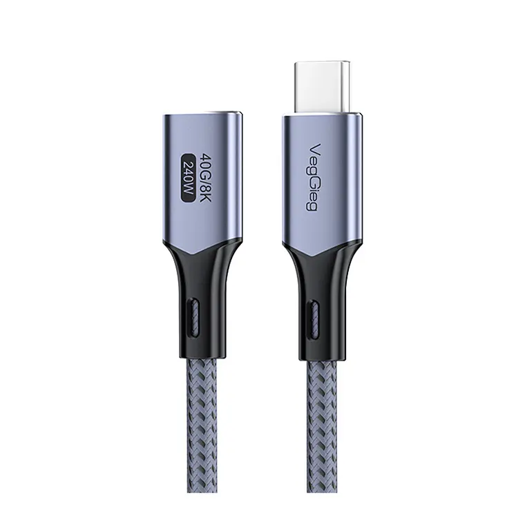 Cable Extensión USB-C VegGieg 40Gbps 240W 8K 1m Thunderbolt 4 1