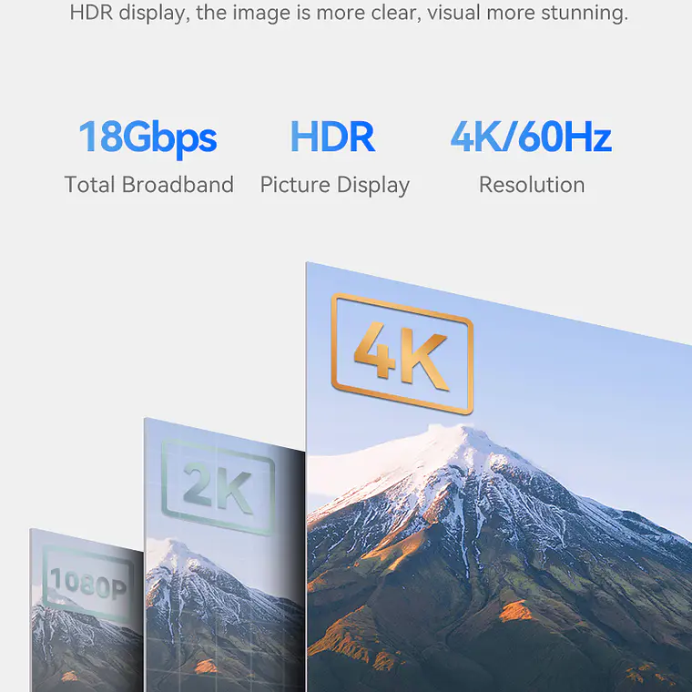 Cable HDMI 2.0 VegGieg 4K 60Hz 18Gbps para TV, Monitor y Consolas 6