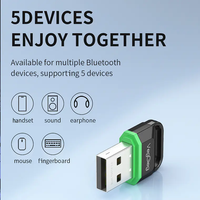 Adaptador USB Bluetooth 5.3 VegGieg V-UB503 para PC y Notebook 2
