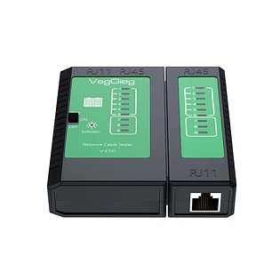 Tester de Cable VeggieG V-E102 | Verificador LAN RJ45/RJ11 