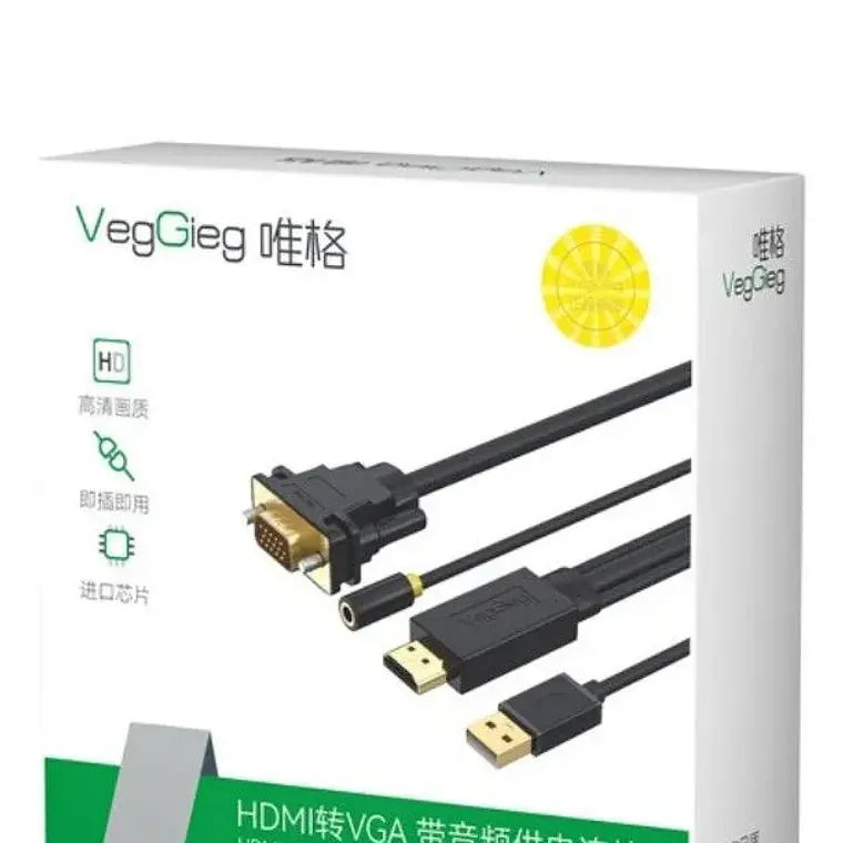 Cable Adaptador Conversor Hdmi A Vga Audio Usb Veggieg 4