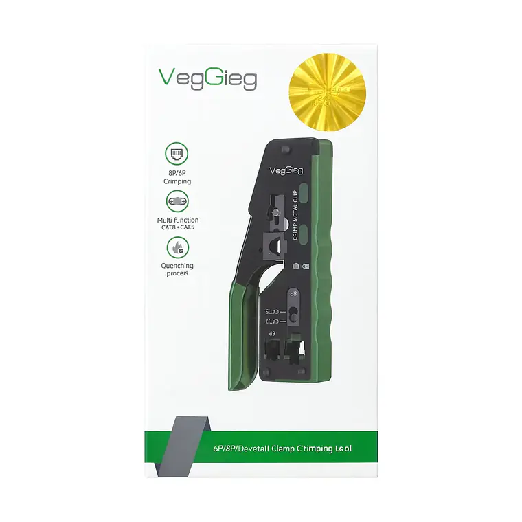 Crimpeadora Rj45/rj11 Veggieg 6p/8p Para Cat.5/cat.8 1