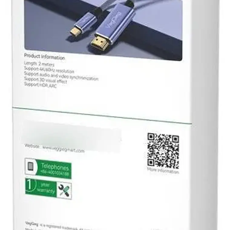 Cable Tipo C A Hdmi Premium 4k 60hz 2mts Hdr Veggieg V-Z625 2