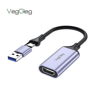 Capturadora de Video VegGieg V-Z632 HDMI 4K a 1080p 60FPS USB-C/USB 3.0