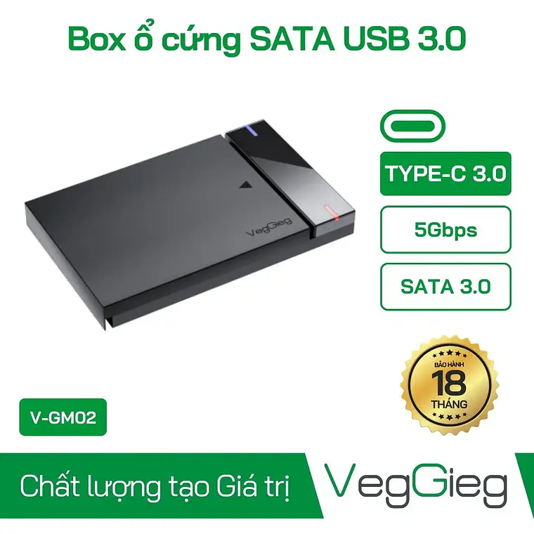 Carcasa De Disco Duro Case Externo Usb 3.0 Sata 3.0 Veggieg Negro 5