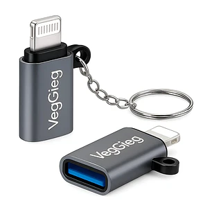 Adaptador Otg Usb 3.0 A Lightning Datos Y Carga Veggieg Gris