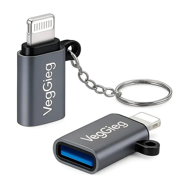 Adaptador Otg Usb 3.0 A Lightning Datos Y Carga Veggieg Gris 1