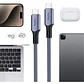 Cable Veggieg De Carga Rápida Tipo C A Tipo C 100 W Trenzado Gris - Miniatura 2