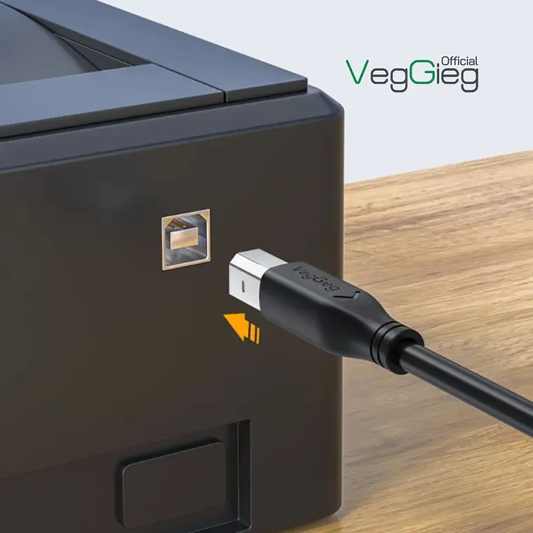 Cable Impresora Premium Usb 2.0 A Usb Tipo B 1.5 / 3 / 5mts Veggieg Negro 5