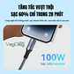 Cable Veggieg De Carga Rápida Tipo C A Tipo C 100 W Trenzado Gris - Miniatura 4
