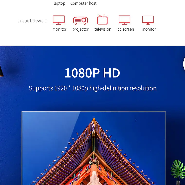 Adaptador VGA a HDMI con Audio y USB – VEGGIEG | 1080P Full HD 1.5 / 3 / 5 Metros 7