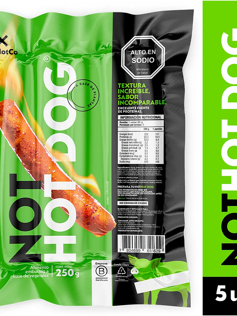 NOT HOT DOG PAQUETE DE 5 (250G) 1
